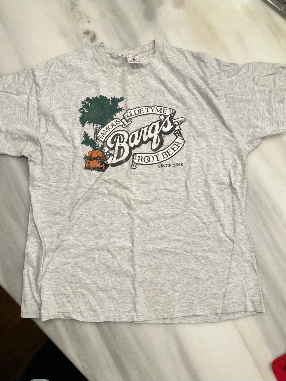 Vintage Light Gray Barqβs Root Beer Graphic Tee
